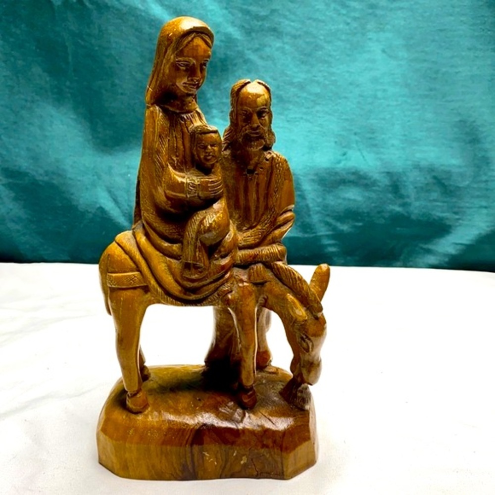 Wooden‎ Carved Mary, Baby, Joseph